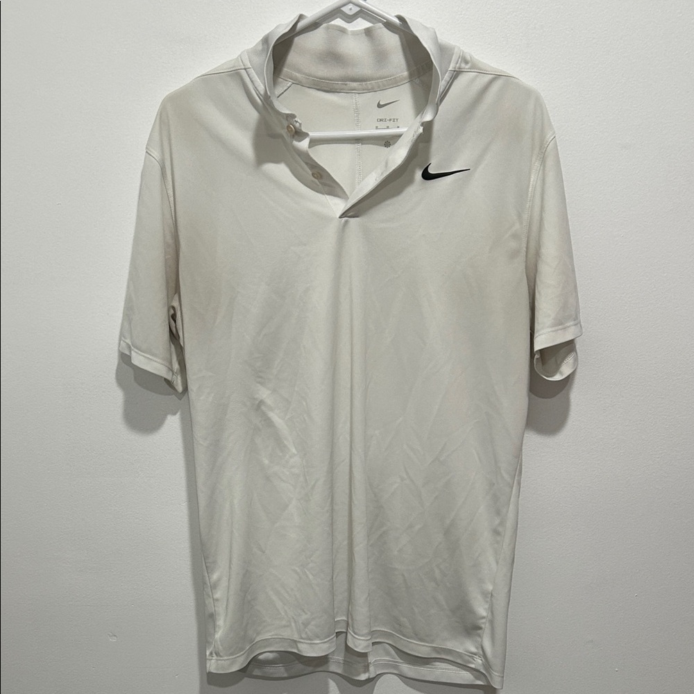 Nike Men’s White Polo with Black Swoosh